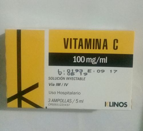 Envase Vitamina C Inyectable En  Cada Caja