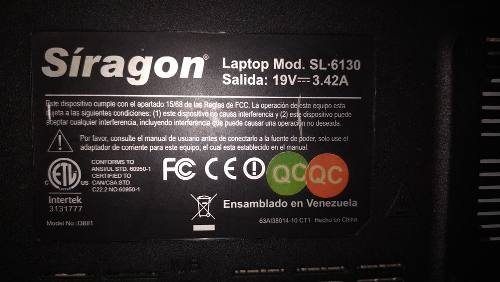 Laptop Siragon Sl  Color Negro Con Detalles Ref: 80