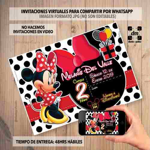 Invitaciones Digitales Personalizadas Minnie