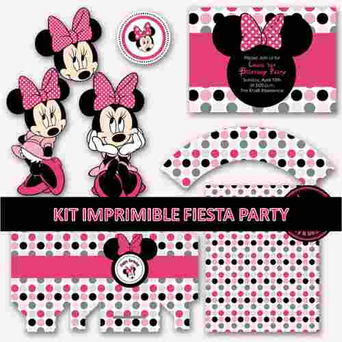 Kit Imprimible Minnie Mouse Fiesta Party