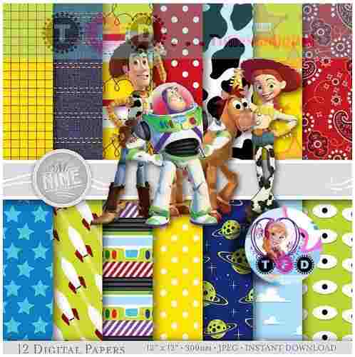 Kit Imprimible Toy Story- Papeles Digitales -fondos Clipart