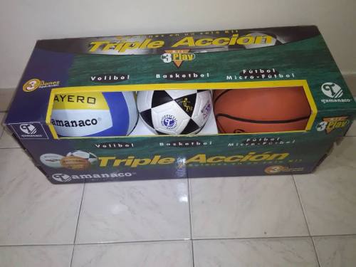 Set De 3 Pelotas Basket, Voleibal, Futbol