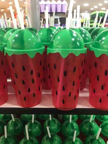 Vasos De Plástico/ Vasos Con Frutas/ Vasos Con Pitillos