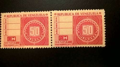 Antiguas Estampillas De 50 Bs Republica De Venezuela