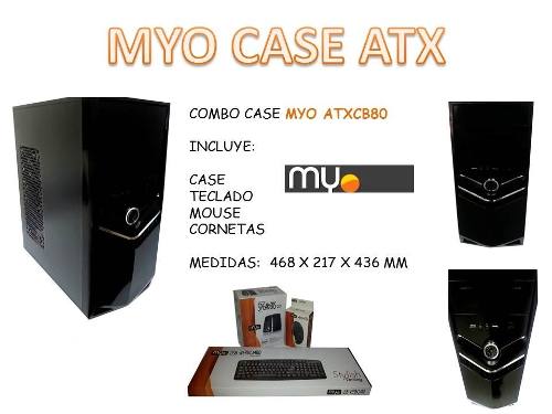 Case Combo Myo Atx Mid Tower Black/kb/mou/speak500 Watts