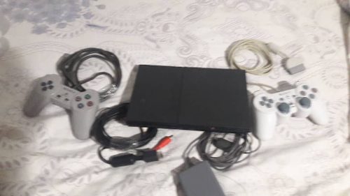 Playstation 2+ 2 Controles+cables En Excelentes Condiciones