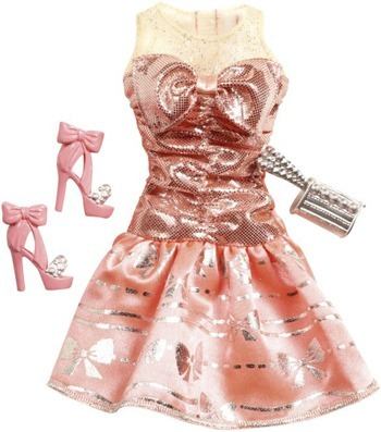 Vestido Rosado Metalizado Para Barbie