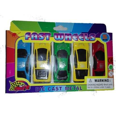 Set De 5 Carritos Semi Metalicos Juguetes Juego Niño Carros