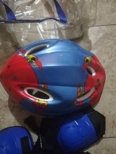 Set Protección Casco Niño Rodillera Codera