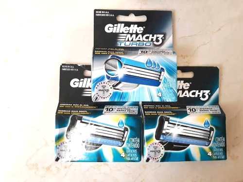 Cartuchos Para Afeitar Gillette Mach3 Turbo 4 Unidades