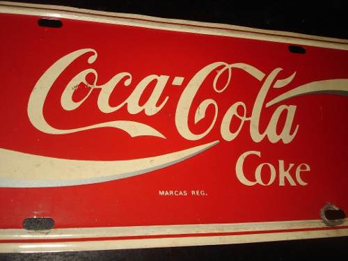 Placa De Metal Coca Cola Coke Marcas Reg Perfecto Estado