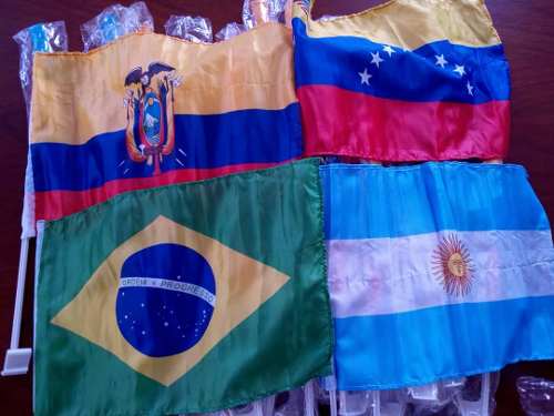 Banderas Para Carro Equipos Futbol Brasil Argentina
