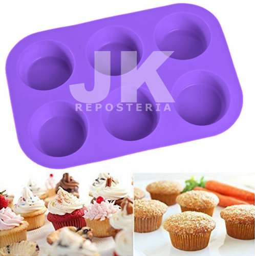 Molde De Silicon Para Cupcakes Muffin 6 Cavidades