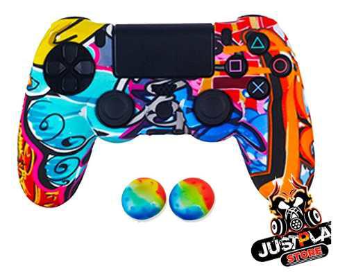 Combo Forro Protector De Control Ps4 + Gomas Joystick Oferta