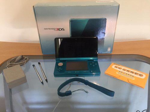 Nintendo 3ds (acqua Blue) Con Caja Y Todos Sus Accesorios