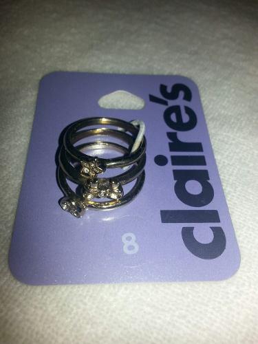 Anillos Claires Estilo Vintage Rock Punk Trio