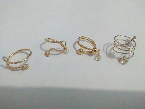 Anillos Midi Laminados En Oro