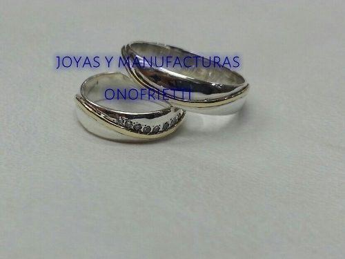 Aros De Bodas O Matrimonios En Plata Con Oro De 10k