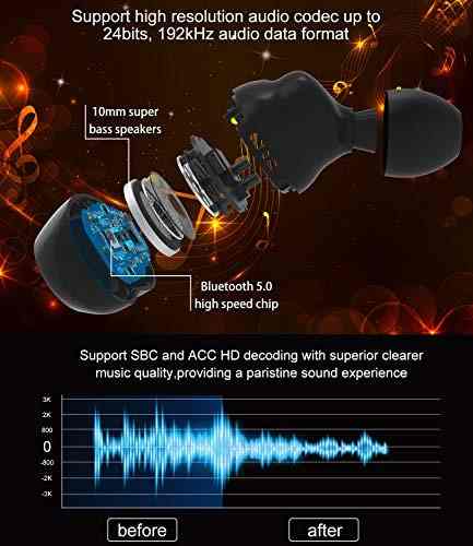 Audio Video Auricular Inalambrico Bluetooth 5.0 6h Amz