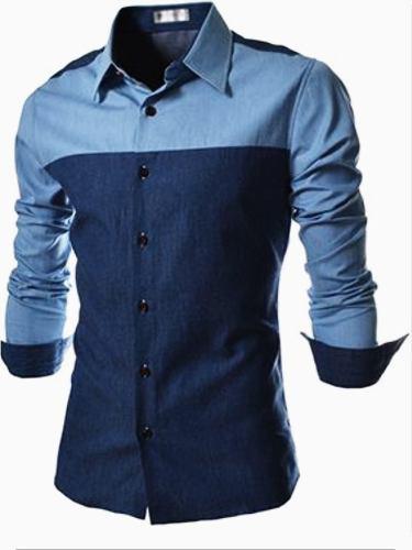 Camisa Corte Slimfit Chambray Caballero #71 @denlinea