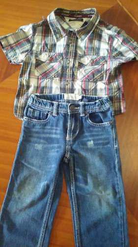 Camisa Tommy Hilfiger, Pantalón Jeans Epk Para Niños.