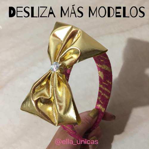 Cintillos Niñas Bebés Lazos Casuales Dorado Colores Ropa