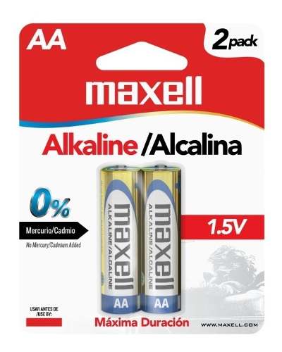 Pila Bateria Alcalina Aa Paquete De 2 Maxell