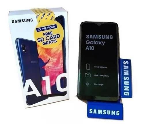 Samsung Galaxy A10 L A T I N O S +forro+vidrio+microsd -140-