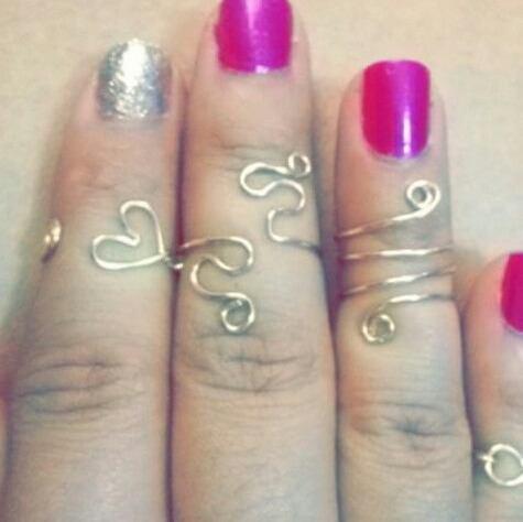 Set De 4 Anillos Mediodedo Cuarteto Midi Ring X 4