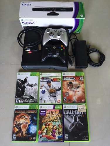 Xbox 360 Slim De 250gb - Kinect Con Juegos