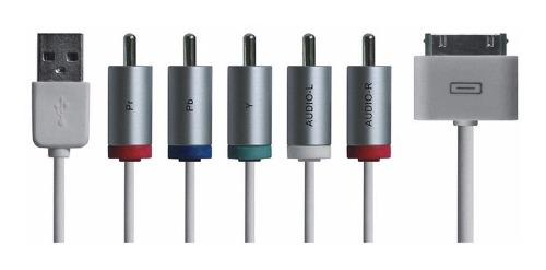 Cable Av Audio Video Componente iPhone 2,3,4s iPad iPod Dato