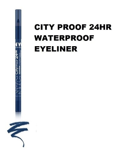 Delineador Nyc City Proof 24hr Waterproof Eyeliner En Azul