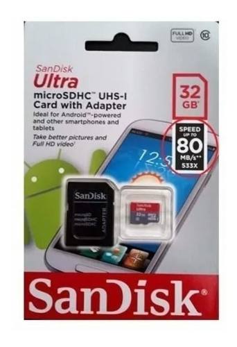 Memoria Micro Sd 32 Gb Original 80mb/s Hc Sandisk