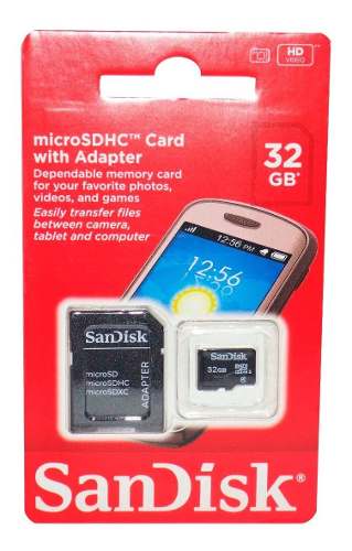 Memoria Micro Sd 32gb Original Clase 4 Sandisk