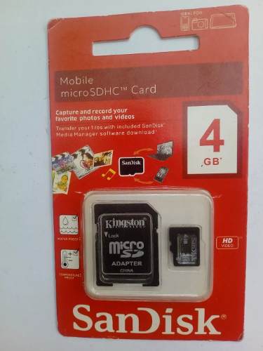 Memoria Micro Sd 4gb Marca Sandisk Original