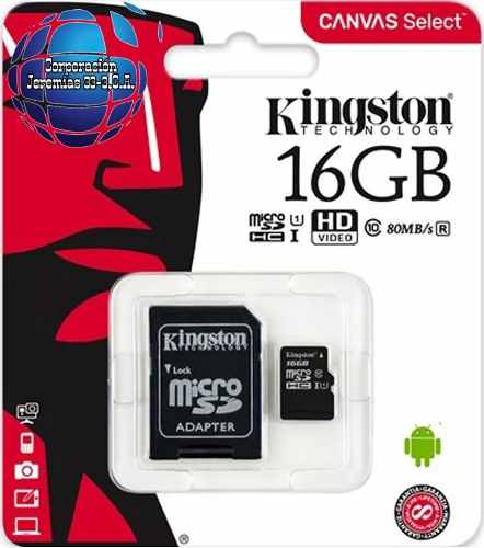 Memoria Micro Sd Kingston 16gb /clase 10/canvas Select