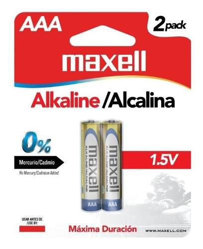 Pila Bateria Alcalina Aaa Paquete De 2 Maxell