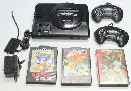 Sega Genesis Completo Original 2 Contr. + 3 Juegos 100% Ok