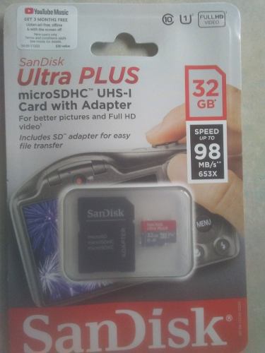 Tarjeta Micro 32gb Velocidad 98mb/s Sdhc Uhs-i C/adaptador