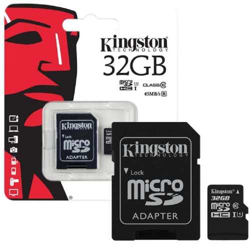 Tarjeta Micro Sd Con Adaptador 32 Gb Clase 10 Kingston