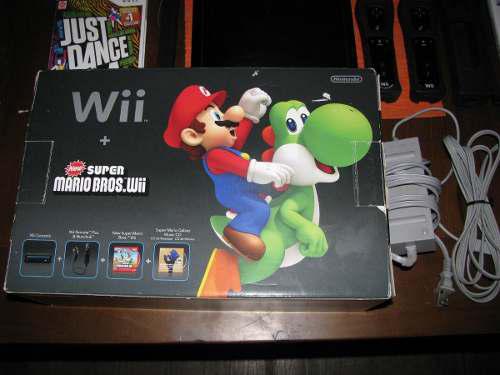 wii Mario Cars + 2 Controles + 2 Volantes Y 5 Juegos***