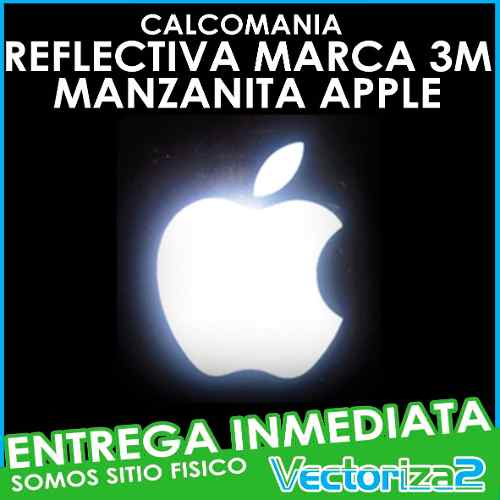 Calcomania Marca 3m Manzanita Manzana Apple Mac Reflectiva