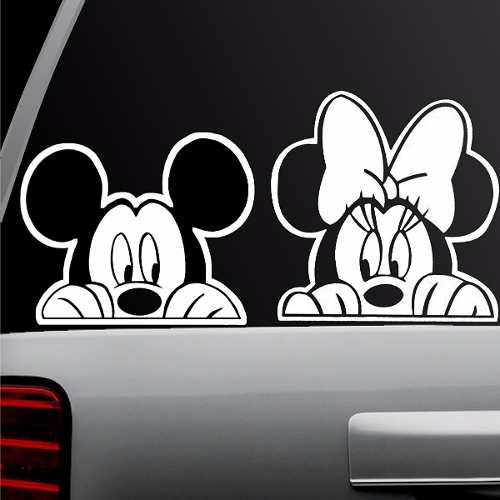 Calcomania Para Carros De Minnie Y Mickey Diseños Unicos