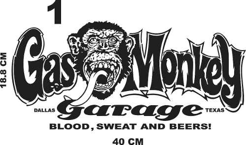 Sticker Calcomania De Gas Monkey Garage Rotulada