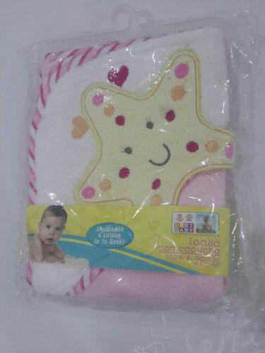Toallas Con Capucha Para Bebe Niña 100% Algodon