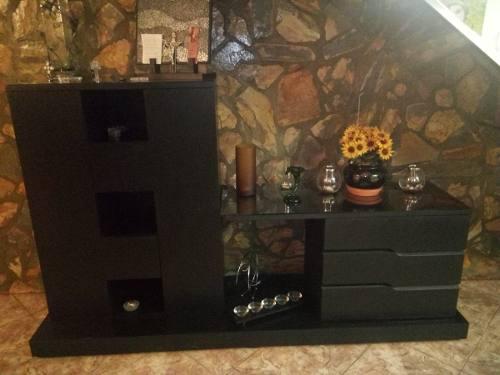 Hermoso Mueble Negro Organizador Modular Tres Gavetas