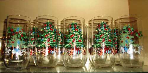 Juego De 10 Vasos Tubo Con Decorado Navideño.