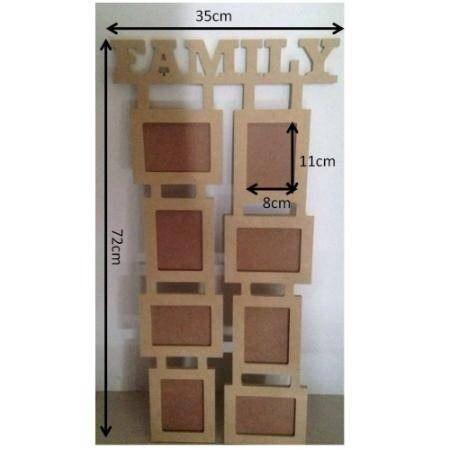 Portaretrato Family 8 Fotos En Mdf Crudo