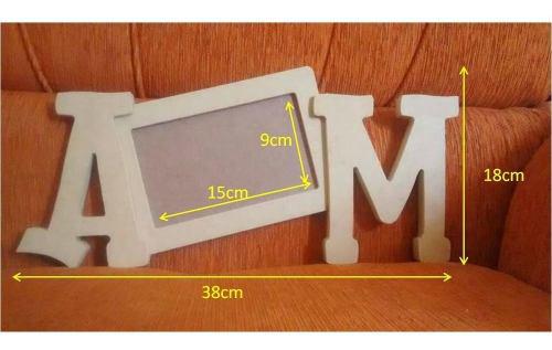 Portaretrato Personalizado Con Tus Iniciales En Mdf Crudo
