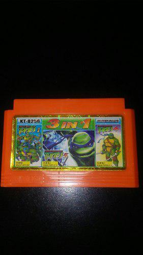 Cassette 3 En 1 Tortugas Ninja Caset Asiatico Juego 1$